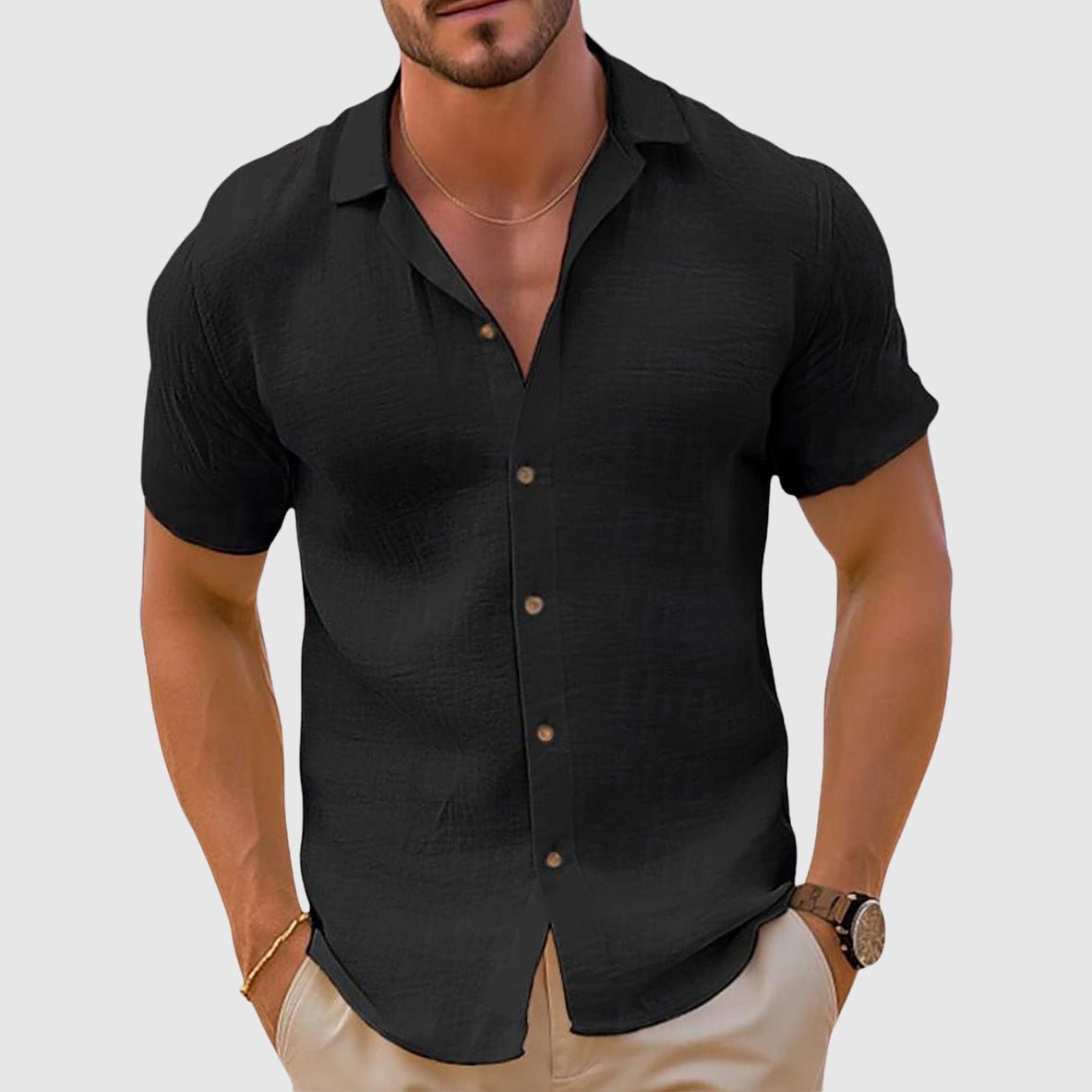 Breathable Casual Shirt With Relaxed Fit And Classic Collar - Nalani - UK Fashion Clothing and Decor