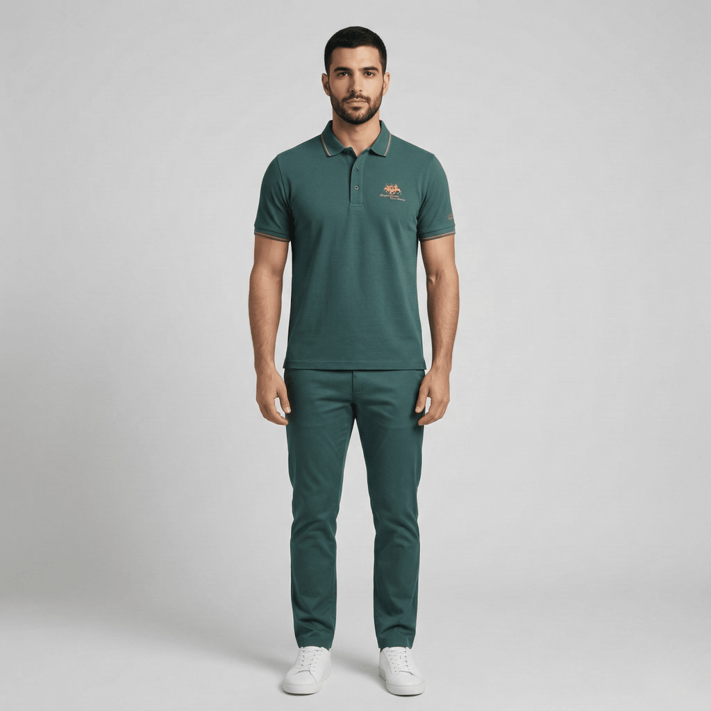 Breathable Cotton Polo Shirt For Men With Short Sleeves And Collar - Nalani - UK and AUS Fashion Clothing and Decor