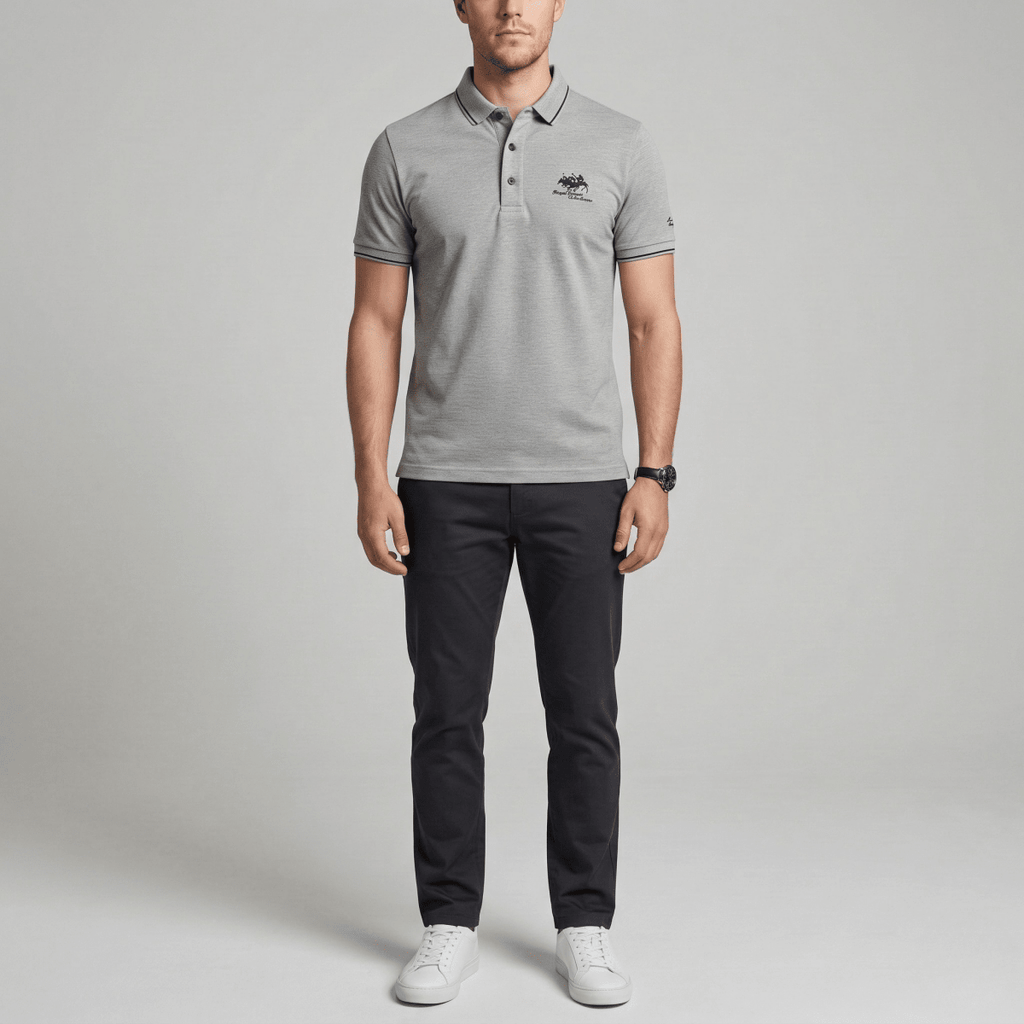 Breathable Cotton Polo Shirt For Men With Short Sleeves And Collar - Nalani - UK and AUS Fashion Clothing and Decor