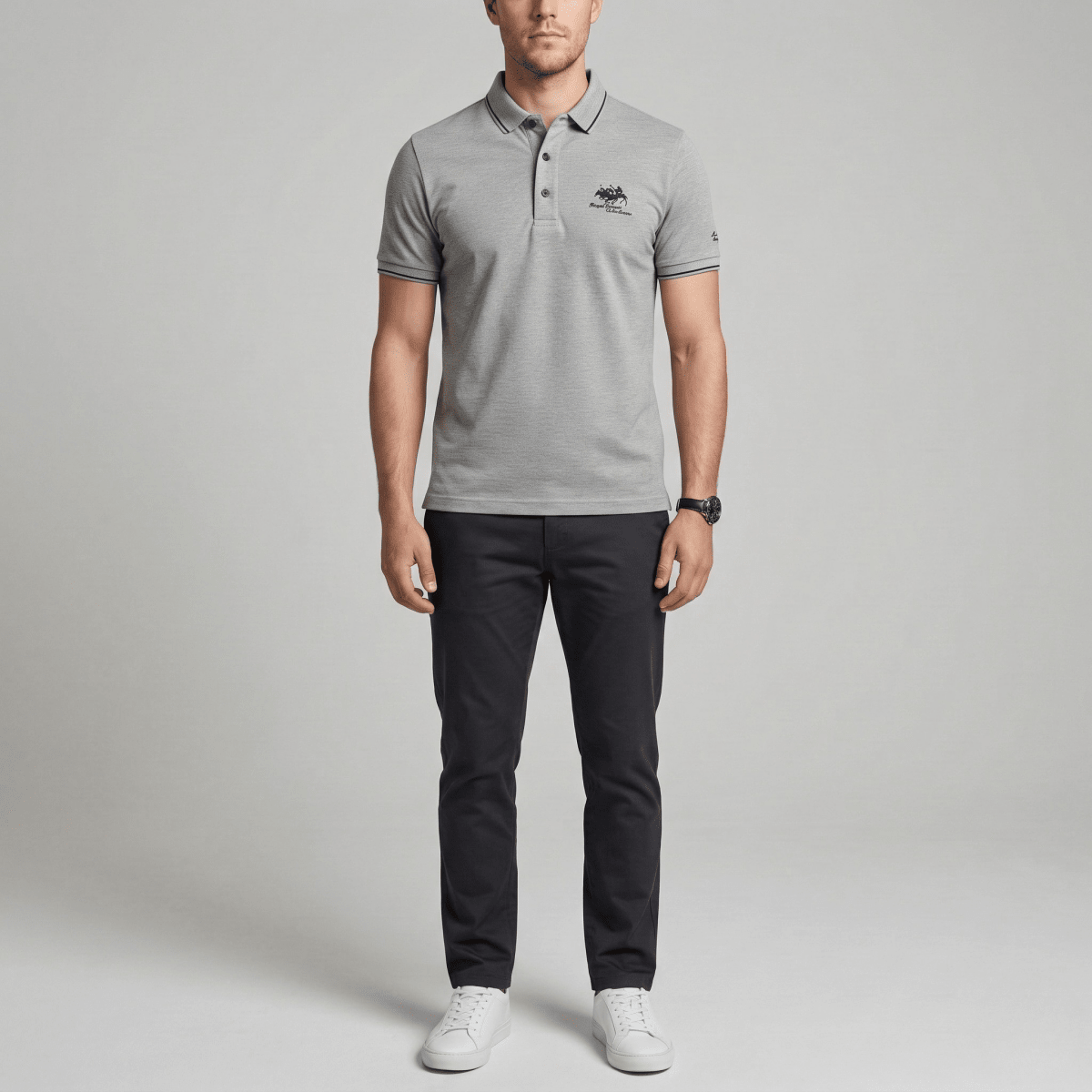 Breathable Cotton Polo Shirt For Men With Short Sleeves And Collar - Nalani - UK and AUS Fashion Clothing and Decor