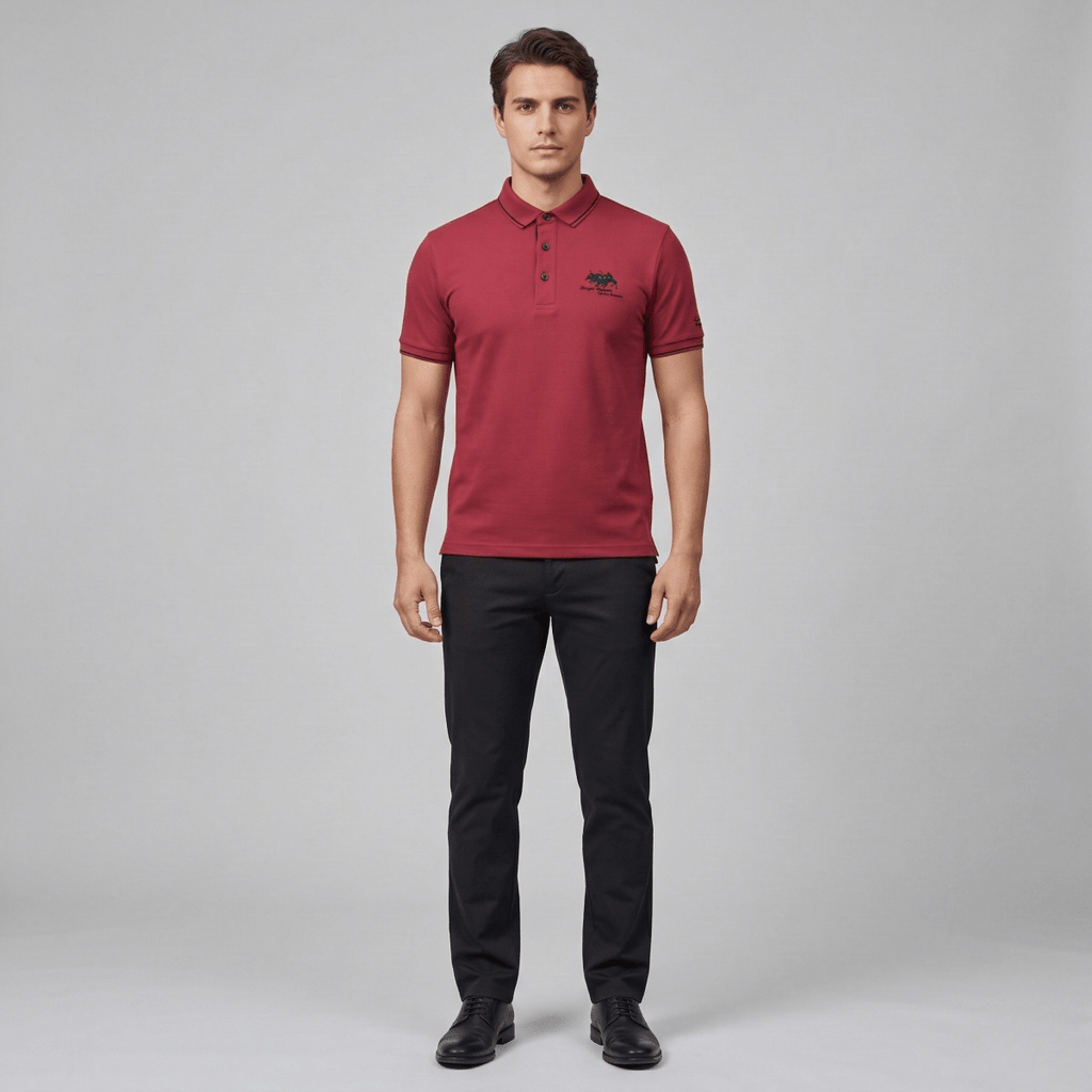 Breathable Cotton Polo Shirt For Men With Short Sleeves And Collar - Nalani - UK and AUS Fashion Clothing and Decor