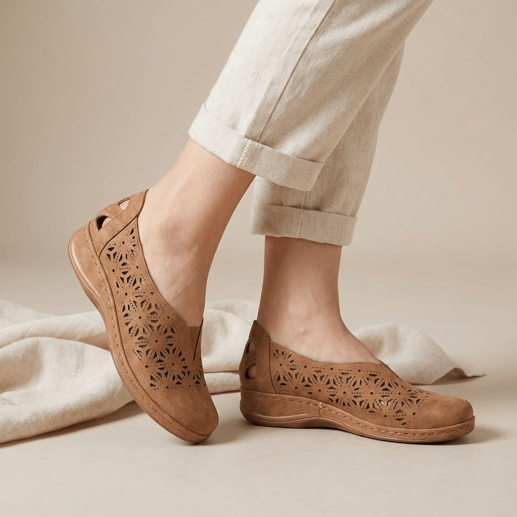 Breathable Cutout Comfort Flats With Arch Support Non Slip Sole - Nalani - UK and AUS Fashion Clothing and Decor