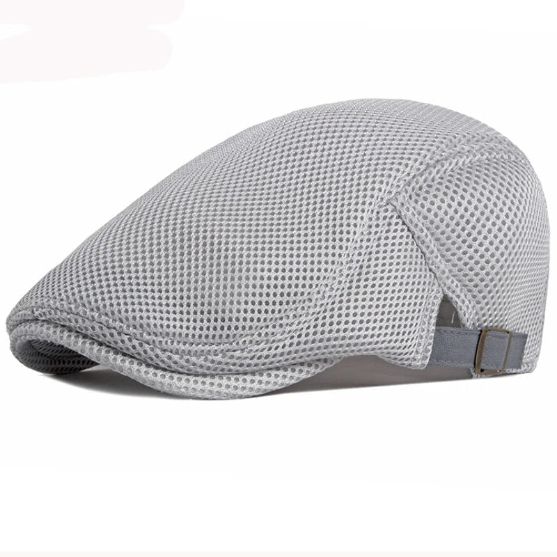 Breathable Mesh Chauffeur Beret Hat Flat Cap Lightweight - Nalani - UK Fashion Clothing and Decor