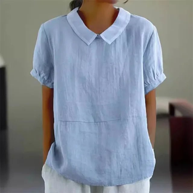 Breezy Linen Collared Blouse for Effortless Summer Chic - Nalani - UK and AUS Fashion Clothing and Decor