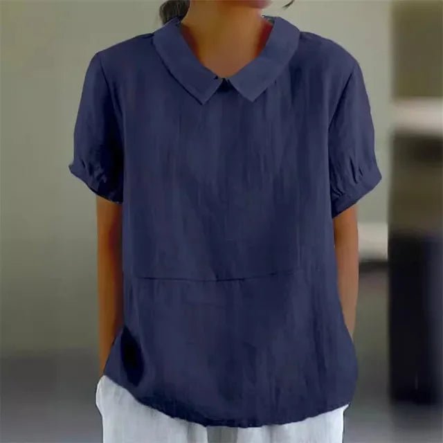 Breezy Linen Collared Blouse for Effortless Summer Chic - Nalani - UK and AUS Fashion Clothing and Decor