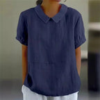 Breezy Linen Collared Blouse for Effortless Summer Chic - Nalani - UK and AUS Fashion Clothing and Decor