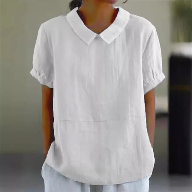 Breezy Linen Collared Blouse for Effortless Summer Chic - Nalani - UK and AUS Fashion Clothing and Decor
