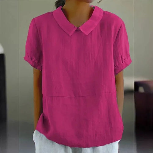Breezy Linen Collared Blouse for Effortless Summer Chic - Nalani - UK and AUS Fashion Clothing and Decor