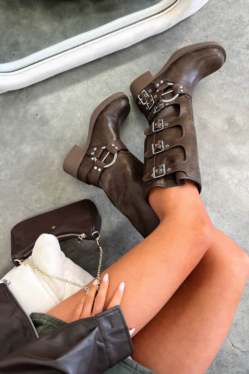 Brown Leather Boots Women Timeless Style Refined Everyday - Nalani - Fashion Clothing and Decor