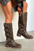 Brown Leather Boots Women Timeless Style Refined Everyday - Nalani - Fashion Clothing and Decor