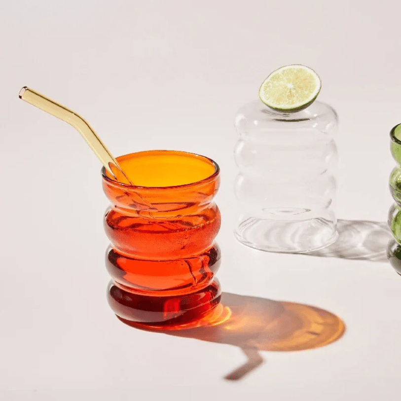 Bubble Glass Tumbler 300ml Colorful Glassware Collection - Nalani - UK Fashion Clothing and Decor