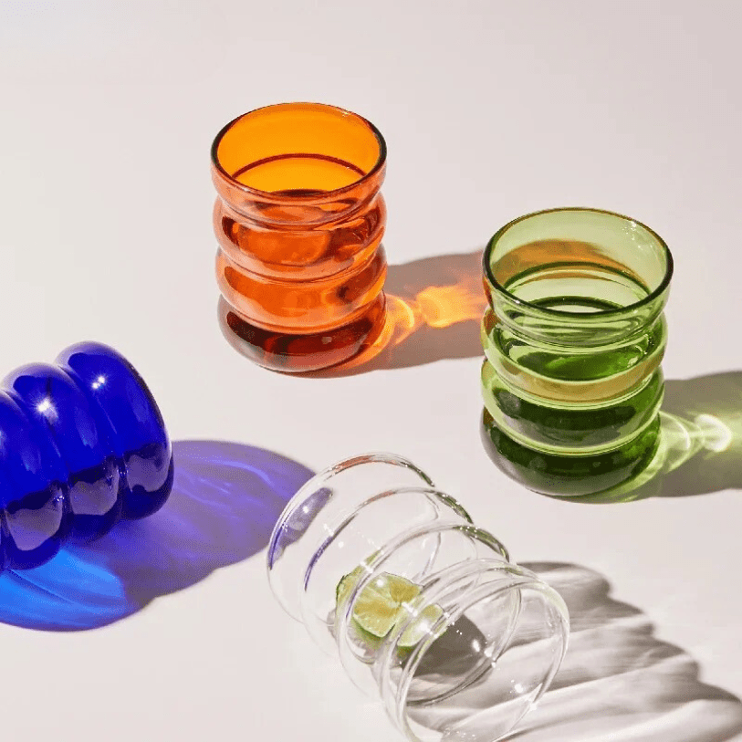 Bubble Glass Tumbler 300ml Colorful Glassware Collection - Nalani - UK Fashion Clothing and Decor
