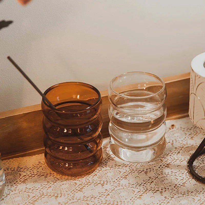 Bubble Glass Tumbler 300ml Colorful Glassware Collection - Nalani - UK Fashion Clothing and Decor