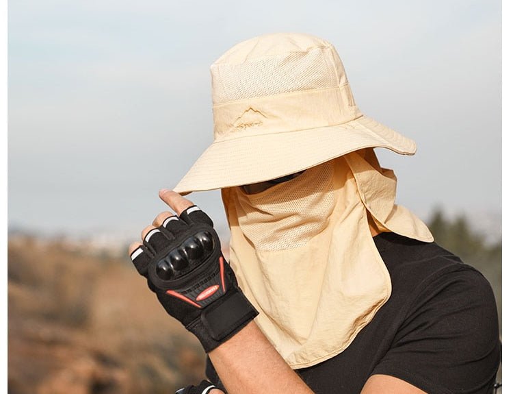 Bucket Hat with Sun Protection Flap – Boonie Fishing Hat with 2 Detachable Shields, Water-Resistant, Breathable, 9 Colors – Ranches - Nalani - Fashion Clothing and Decor
