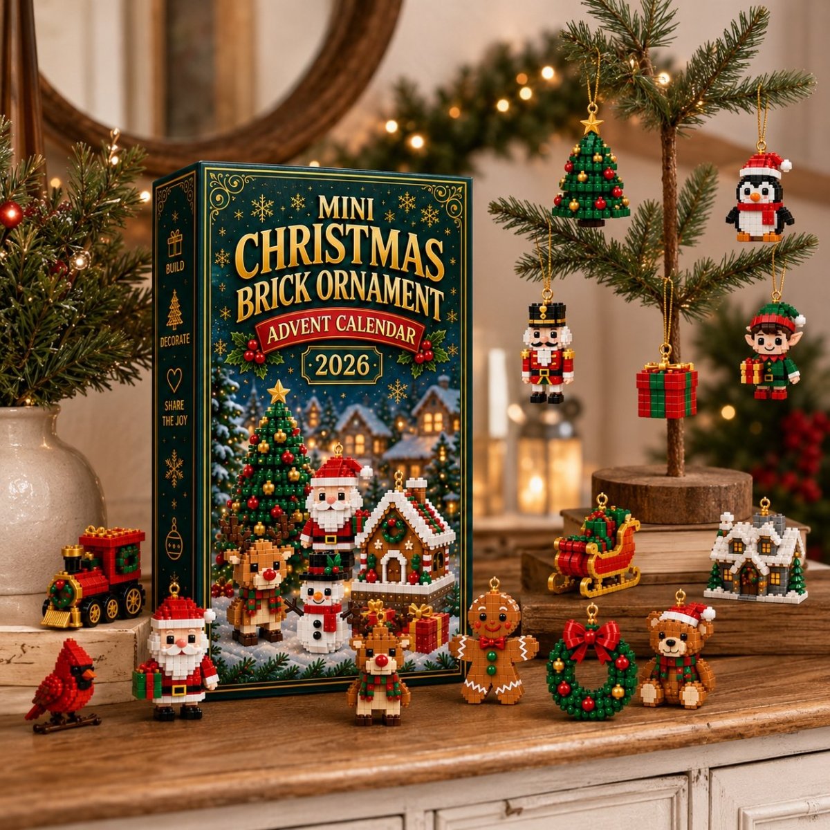 Building Blocks Advent Calendar 2026 – 24 Mini Christmas Building Sets to Build & Hang as Ornaments, for Kids & Adults - Nalani - Fashion Clothing and Decor
