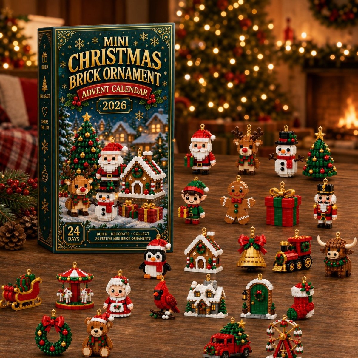 Building Blocks Advent Calendar 2026 – 24 Mini Christmas Building Sets to Build & Hang as Ornaments, for Kids & Adults - Nalani - Fashion Clothing and Decor