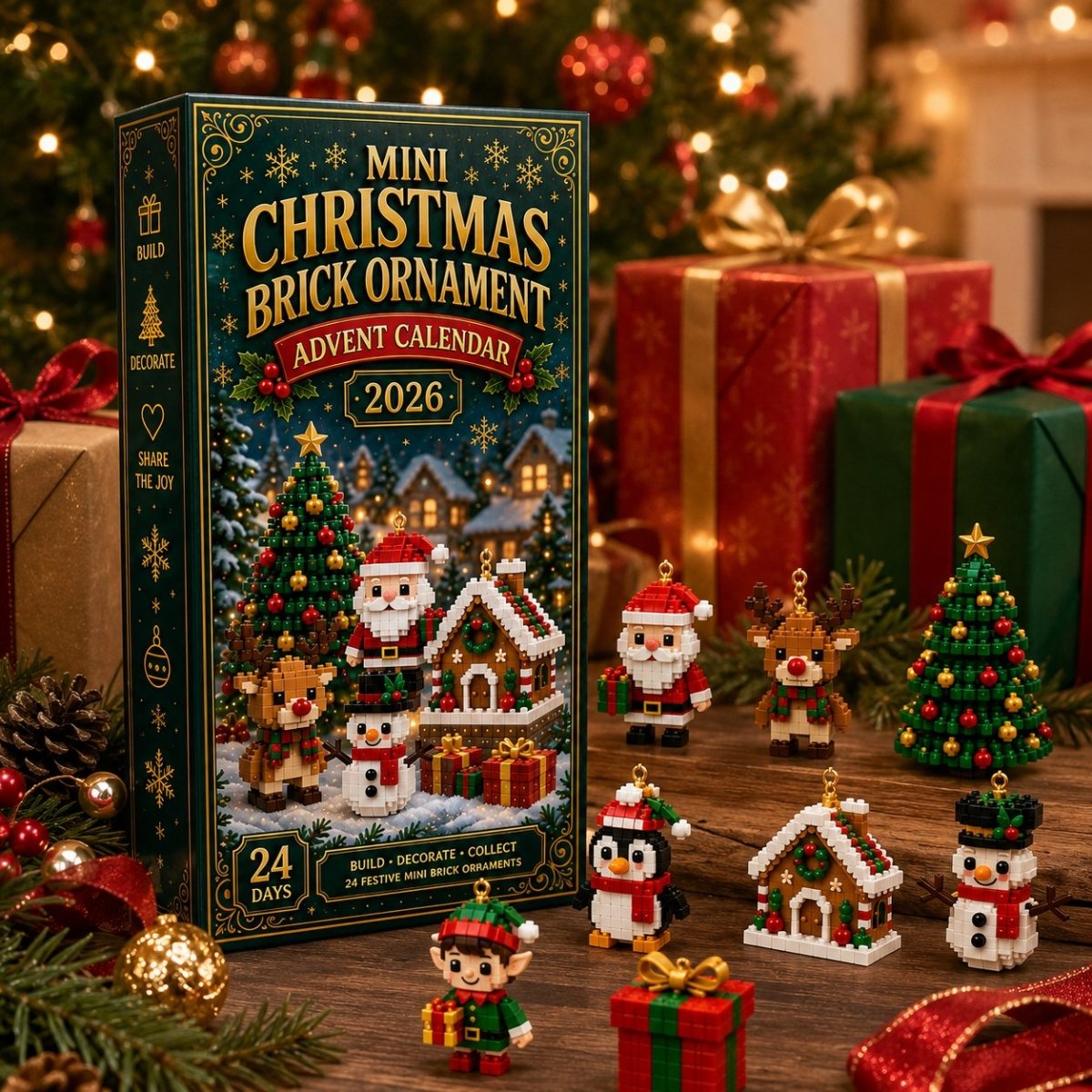 Building Blocks Advent Calendar 2026 – 24 Mini Christmas Building Sets to Build & Hang as Ornaments, for Kids & Adults - Nalani - Fashion Clothing and Decor