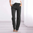 Caleni | Women's Casual Trousers - Relaxed Fit - Elastic Waist - Breathable Lightweight Fabric - Nalani - UK Fashion Clothing and Decor