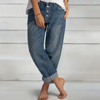 Caleni | Women's high - waisted casual loose denim jeans - Nalani - UK Fashion Clothing and Decor