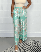 Caleni | Women's Wide - Leg Palazzo Trousers - High Waist - Elastic Drawstring - Flowing Fit - Nalani - UK Fashion Clothing and Decor