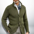 Calico | Men's Stand Collar Cardigan Sweater - Full-Zip Ribbed Knit Casual Jacket & Smart Business Layering Pullover for Fall & Winter - Nalani - Fashion Clothing and Decor
