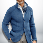 Calico | Men's Stand Collar Cardigan Sweater - Full-Zip Ribbed Knit Casual Jacket & Smart Business Layering Pullover for Fall & Winter - Nalani - Fashion Clothing and Decor