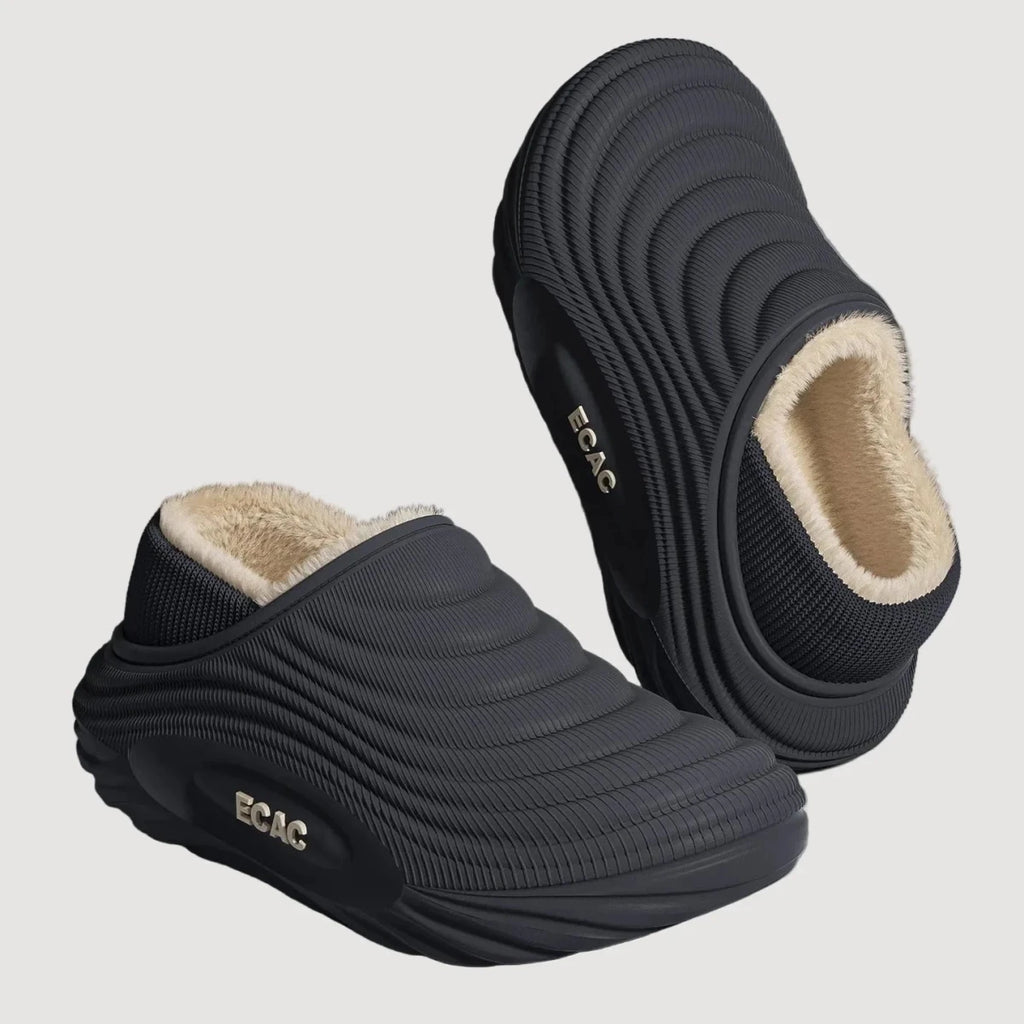 Calico | Waterproof Cotton Slippers for Couples - Warm Winter House Shoes with Thick Fleece Lining & Non-Slip Waterproof Sole for Men & Women - Nalani - Fashion Clothing and Decor