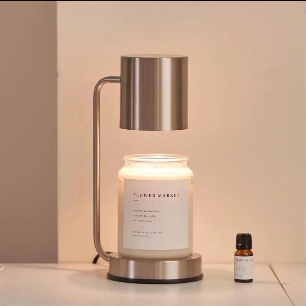 Candle Warmer Lamp – Electric Flameless Candle Warmer for Jar Candles, Melts Wax from the Top, White, Black or Metal - Nalani - Fashion Clothing and Decor