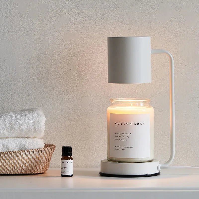 Candle Warmer Lamp – Electric Flameless Candle Warmer for Jar Candles, Melts Wax from the Top, White, Black or Metal - Nalani - Fashion Clothing and Decor