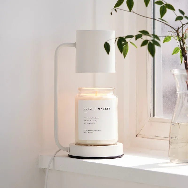 Candle Warmer Lamp – Electric Flameless Candle Warmer for Jar Candles, Melts Wax from the Top, White, Black or Metal - Nalani - Fashion Clothing and Decor