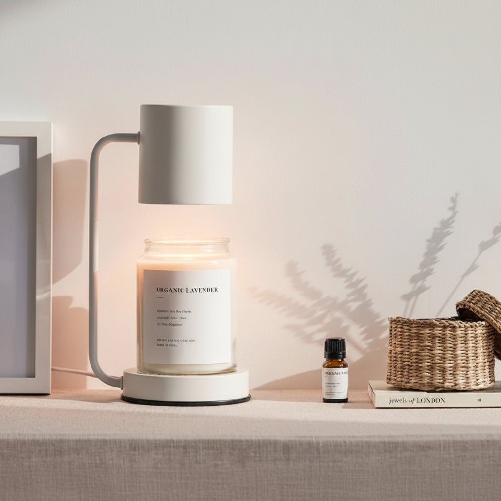 Candle Warmer Lamp – Electric Flameless Candle Warmer for Jar Candles, Melts Wax from the Top, White, Black or Metal - Nalani - Fashion Clothing and Decor