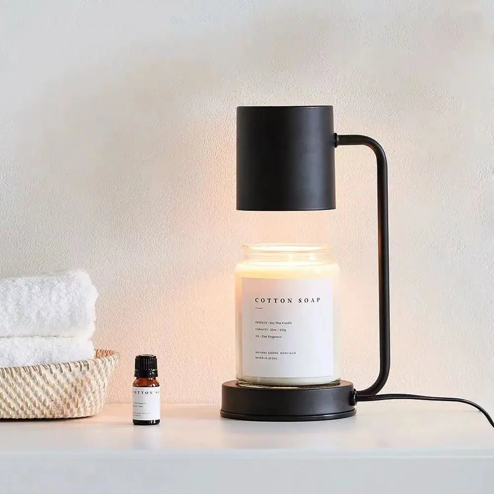Candle Warmer Lamp – Electric Flameless Candle Warmer for Jar Candles, Melts Wax from the Top, White, Black or Metal - Nalani - Fashion Clothing and Decor