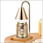 Candle Warmer Lamp with Dimmer & Timer – Wood & Metal Candle Warmer for Jar Candles, Flameless, GU10, White, Black or Brown - Nalani - Fashion Clothing and Decor