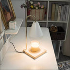 Candle Warmer Lamp with Dimmer & Timer – Wood & Metal Candle Warmer for Jar Candles, Flameless, GU10, White, Black or Brown - Nalani - Fashion Clothing and Decor