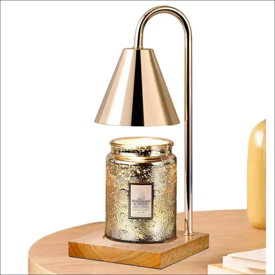 Candle Warmer Lamp with Dimmer & Timer – Wood & Metal Candle Warmer for Jar Candles, Flameless, GU10, White, Black or Brown - Nalani - Fashion Clothing and Decor