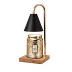 Candle Warmer Lamp with Dimmer & Timer – Wood & Metal Candle Warmer for Jar Candles, Flameless, GU10, White, Black or Brown - Nalani - Fashion Clothing and Decor