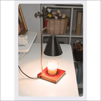 Candle Warmer Lamp with Dimmer & Timer – Wood & Metal Candle Warmer for Jar Candles, Flameless, GU10, White, Black or Brown - Nalani - Fashion Clothing and Decor
