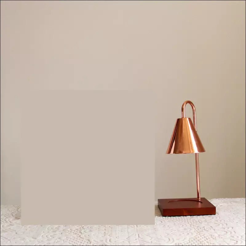 Candle Warmer Lamp with Dimmer & Timer – Wood & Metal Candle Warmer for Jar Candles, Flameless, GU10, White, Black or Brown - Nalani - Fashion Clothing and Decor