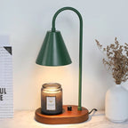 Candle Warmer Lamp with Dimmer – Wood Base & Metal Shade Candle Warmer for Jar Candles, Flameless, 2 Bulbs Included, 3 Colors - Nalani - Fashion Clothing and Decor