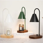 Candle Warmer Lamp with Dimmer – Wood Base & Metal Shade Candle Warmer for Jar Candles, Flameless, 2 Bulbs Included, 3 Colors - Nalani - Fashion Clothing and Decor