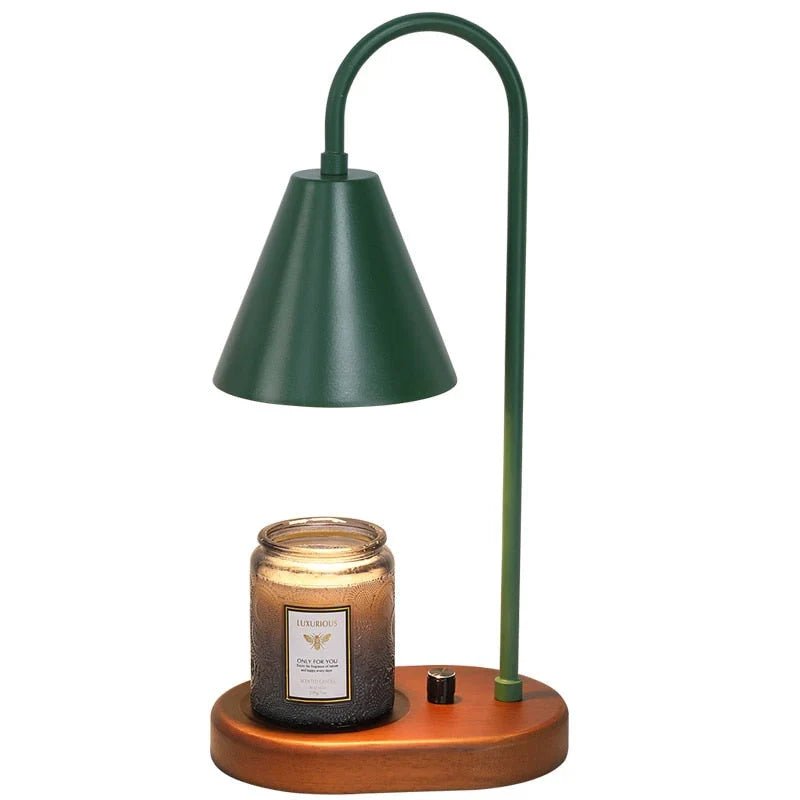 Candle Warmer Lamp with Dimmer – Wood Base & Metal Shade Candle Warmer for Jar Candles, Flameless, 2 Bulbs Included, 3 Colors - Nalani - Fashion Clothing and Decor