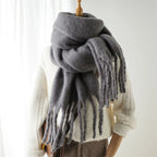 Cashmere Like Winter Scarf With Large Tassels 240x38cm - Nalani - UK Fashion Clothing and Decor