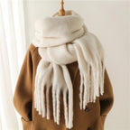 Cashmere Like Winter Scarf With Large Tassels 240x38cm - Nalani - UK Fashion Clothing and Decor