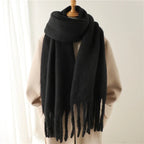 Cashmere Like Winter Scarf With Large Tassels 240x38cm - Nalani - UK Fashion Clothing and Decor