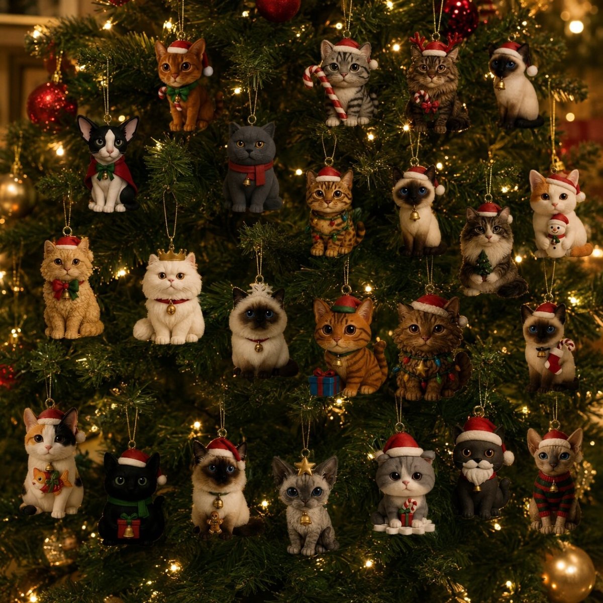 Cat Advent Calendar 2026 for Cat Lovers – Christmas Countdown with 24 Holiday Cat Figurines, Gift for Cat Lovers - Nalani - Fashion Clothing and Decor