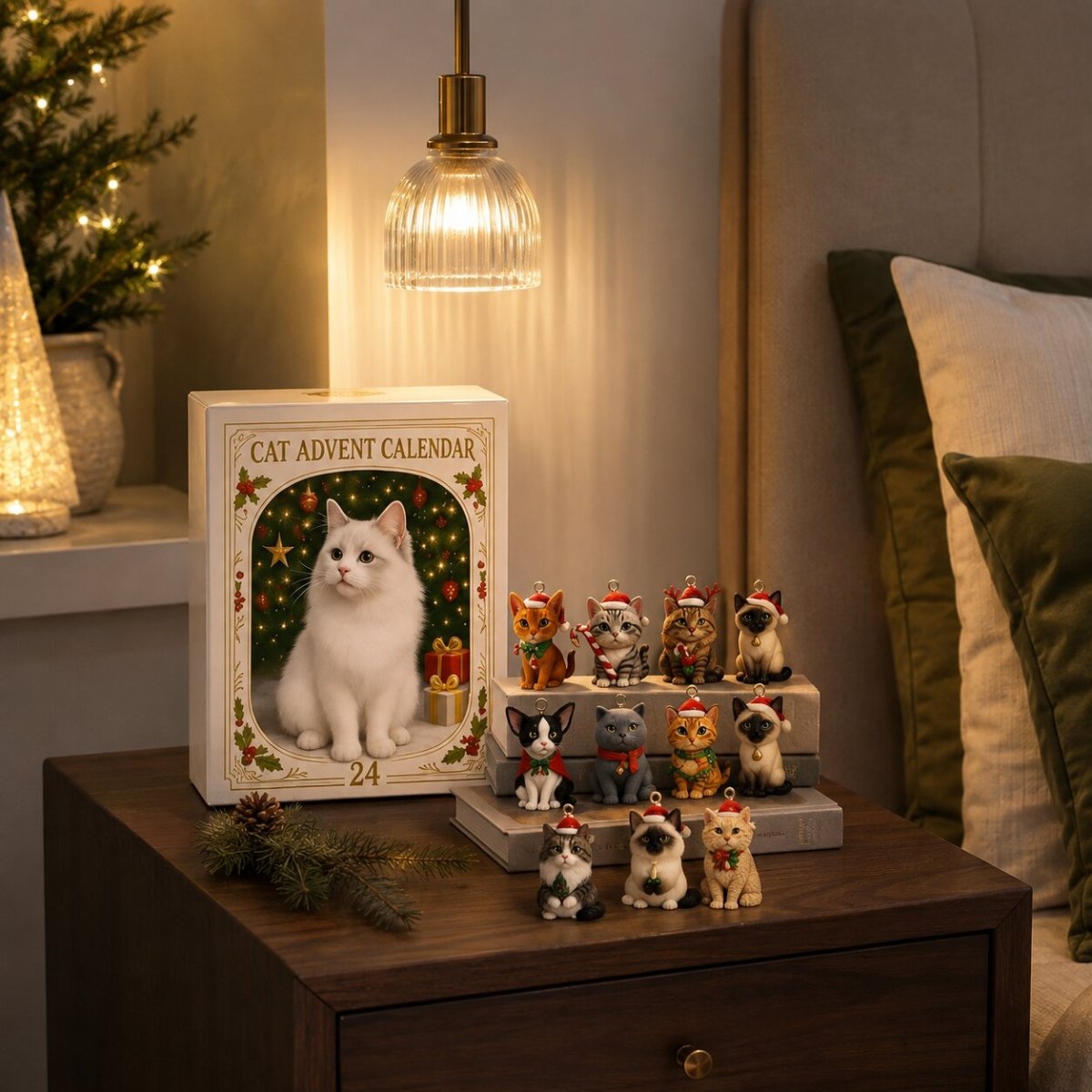 Cat Advent Calendar 2026 for Cat Lovers – Christmas Countdown with 24 Holiday Cat Figurines, Gift for Cat Lovers - Nalani - Fashion Clothing and Decor