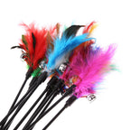 Cat Feather Toy Wand – 16 in Cat Wand with 5 Replacement Feather Toys & Bells, Interactive Cat Toys for Indoor Cats - Nalani - Fashion Clothing and Decor