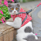 Cat Harness and Leash Set – Escape Proof Adjustable Mesh Vest Harness with Quick Release & 4 ft Leash, XS-S, Blue, Green or Red - Nalani - Fashion Clothing and Decor