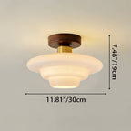 Ceiling Lamp in Wood and Glass – Scandinavian Flush Mount Ceiling Light, E26/E27 with LED Bulb, for Hallway, Kitchen & Dining Room, 3 Sizes - Nalani - Fashion Clothing and Decor