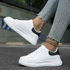 Celeni | Women Clean White Faux Leather Sneakers Casual Comfort - Nalani - UK Fashion Clothing and Decor
